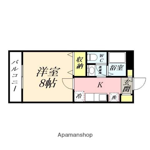 アルペジオ富町(1K/3階)の間取り写真