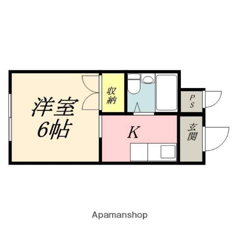 富田町共同ビル(1K/3階)の間取り写真