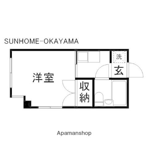 富田町共同ビル(1K/2階)の間取り写真