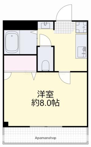 ピラミドⅡ(1K/2階)の間取り写真