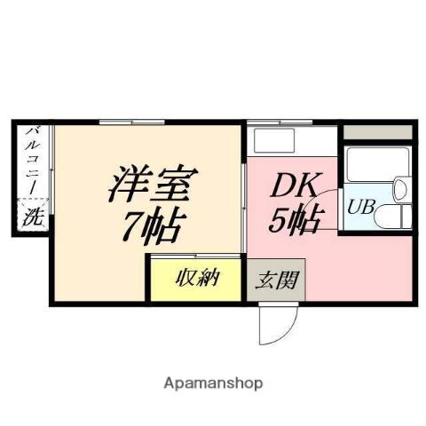 メゾン富士岡山(1DK/4階)の間取り写真