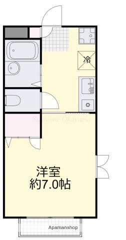津山線 法界院駅 徒歩12分 2階建 築29年(1K/2階)の間取り写真
