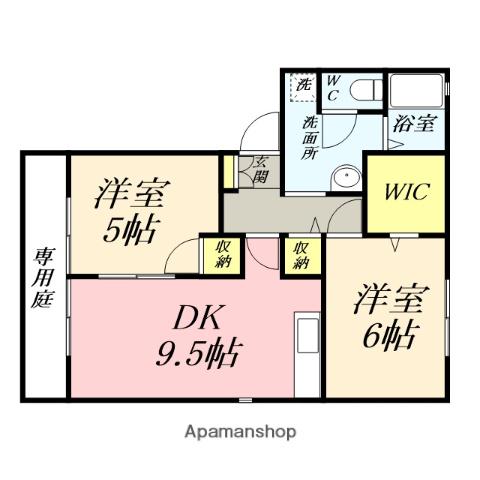 エステートSAKI B(2LDK/1階)の間取り写真