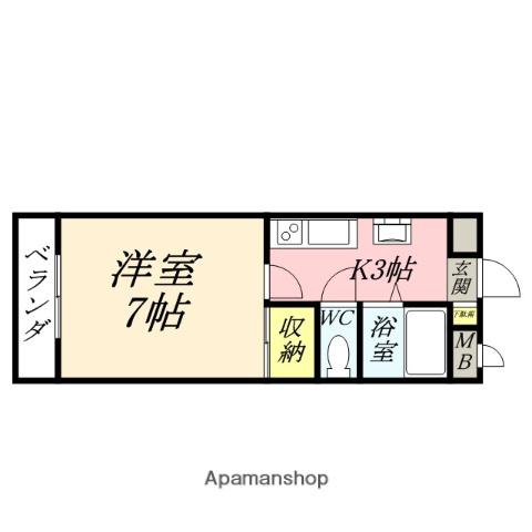 カサエスペランサ(1K/1階)の間取り写真