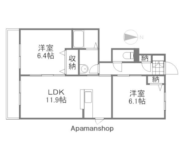 シャーメゾン シエル(2LDK/1階)の間取り写真