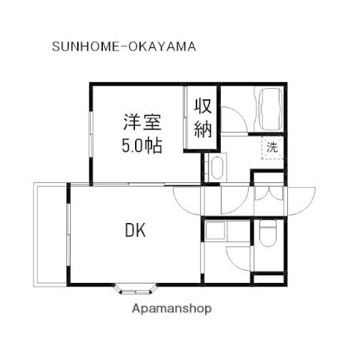 フォーラム伊島三番館(1DK/3階)の間取り写真