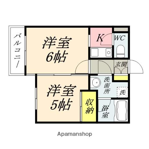 フォーラム伊島三番館(2K/1階)の間取り写真