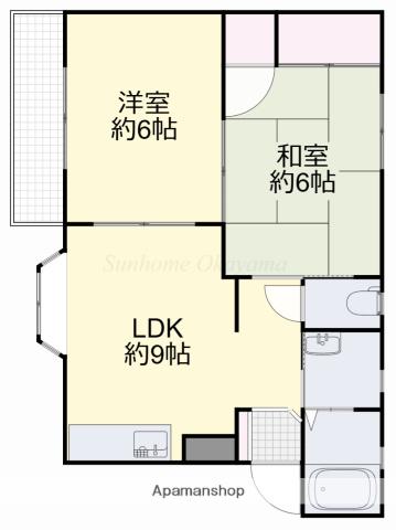 ジョイフル21(2DK/2階)の間取り写真