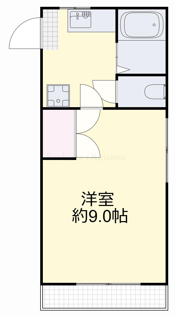 ラ・パルテール福富 弐番館(1K/3階)の間取り写真