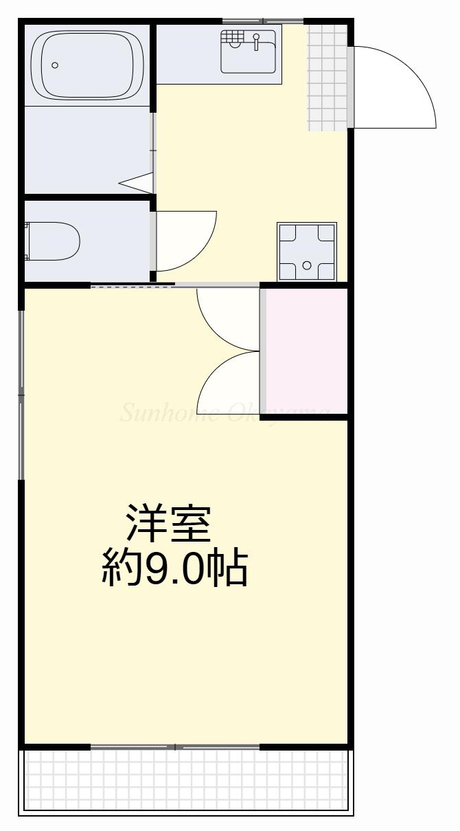 ラ・パルテール福富 弐番館(1K/3階)の間取り写真