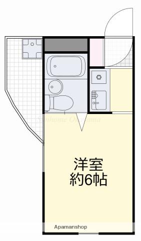 アルファ清心町Ⅱ(1K/3階)の間取り写真