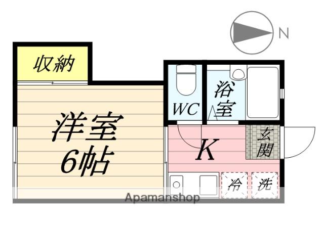ディナ東岡山(1K/1階)の間取り写真
