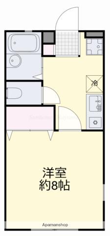 フラット・K(1K/1階)の間取り写真