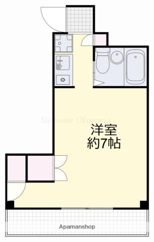 エステート竹谷(ワンルーム/2階)の間取り写真