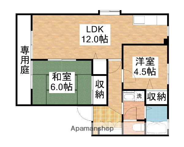 ディアスハート95(2LDK/1階)の間取り写真