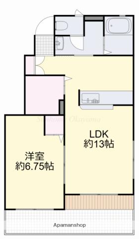 ファミーユ・ビボE(1LDK/1階)の間取り写真
