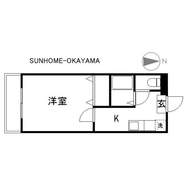 グランディオーズ(1K/2階)の間取り写真