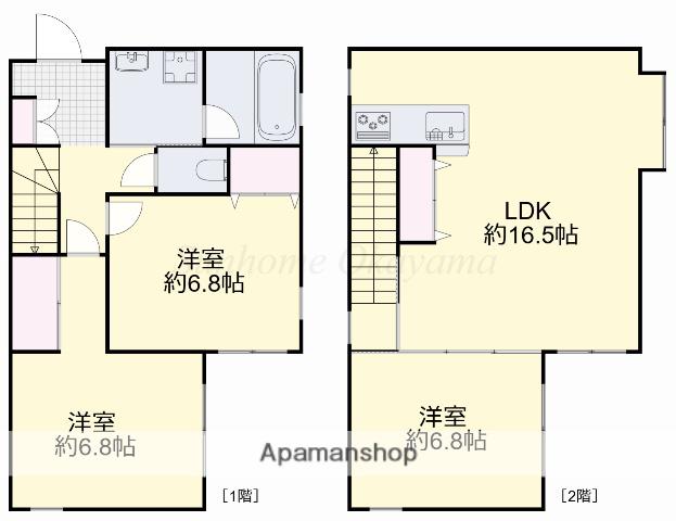 津山線 法界院駅 徒歩66分 2階建 築15年(3LDK)の間取り写真