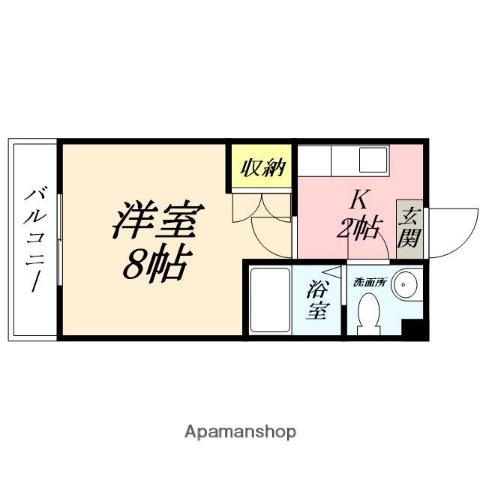ルマンジュ津高(1K/2階)の間取り写真