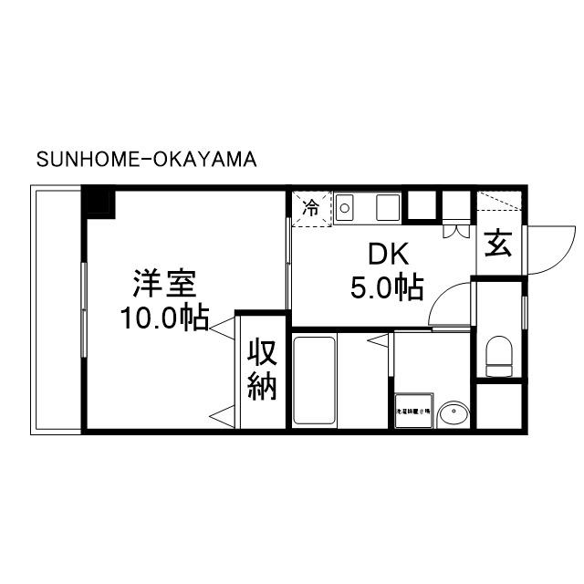 コザックス(1DK/5階)の間取り写真