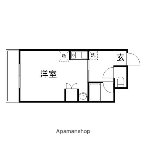 ストゥディオアレズ(1K/4階)の間取り写真