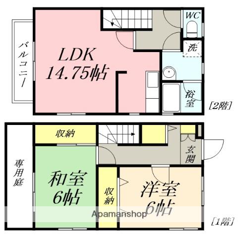 ラヴィアンローズ(2LDK)の間取り写真