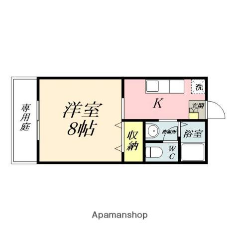 後神ハイツ(1K/1階)の間取り写真
