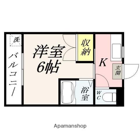 アーバンライフ泉田Ⅱ(1K/2階)の間取り写真