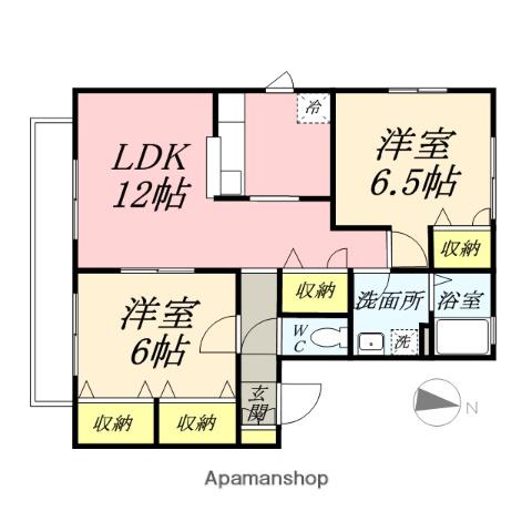 ファインハイツ(2LDK/2階)の間取り写真