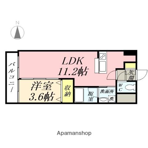 AXⅠS今(1LDK/4階)の間取り写真