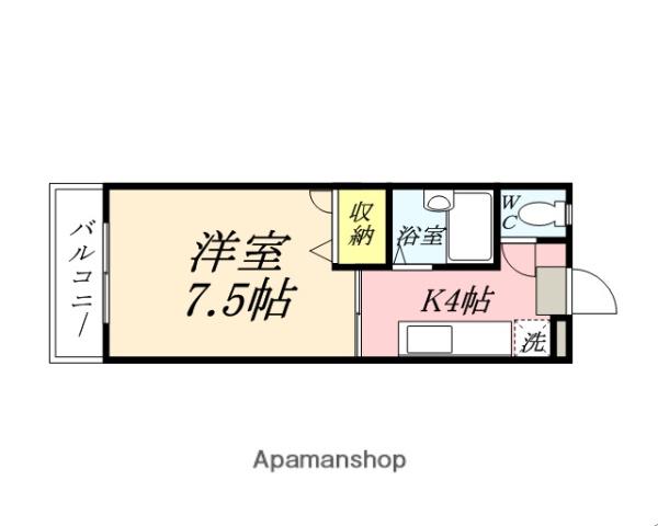 ビューラージュネス(1K/2階)の間取り写真