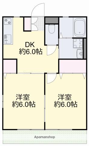 メゾネットFUKUDAⅠ(2DK/1階)の間取り写真