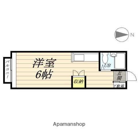 コーポひたち(ワンルーム/2階)の間取り写真