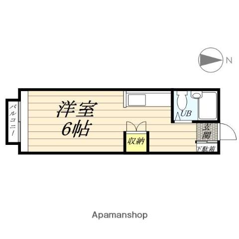 コーポひたち(1K/1階)の間取り写真
