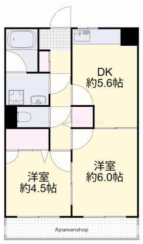 メゾン・ドゥ・フクセン(2DK/4階)の間取り写真