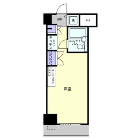 アルファコンフォート岡山(ワンルーム/6階)の間取り写真