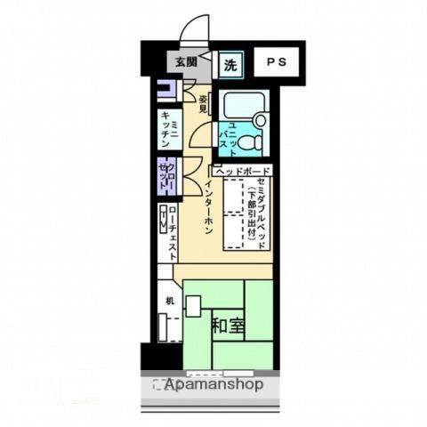 アルファコンフォート岡山(ワンルーム/3階)の間取り写真