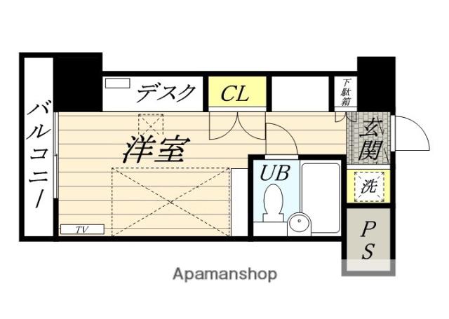 アルファコンフォート岡山(ワンルーム/4階)の間取り写真