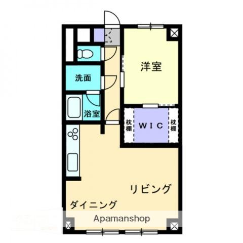 旭川スカイハイツ(1LDK/6階)の間取り写真