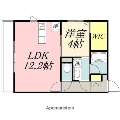 エクセラントロジュマン(1LDK/4階)の間取り写真