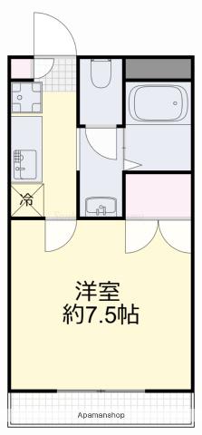 リアライズ津高(1K/4階)の間取り写真