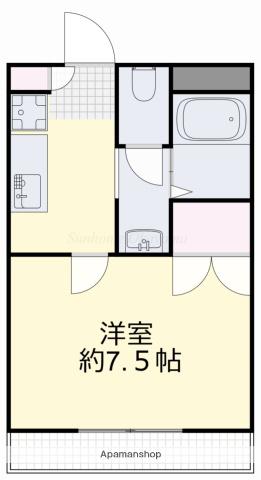 リアライズ津高(1K/2階)の間取り写真