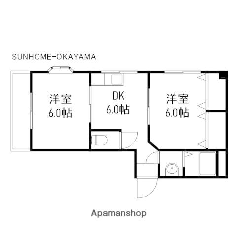 FELIO(2DK/2階)の間取り写真