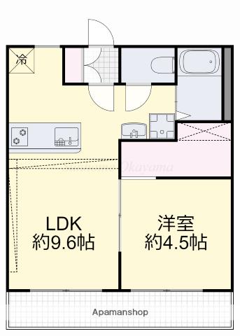 メゾン富田(1LDK/2階)の間取り写真