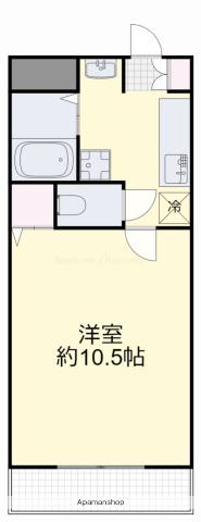 サンガーデン青江Ⅱ(1K/4階)の間取り写真