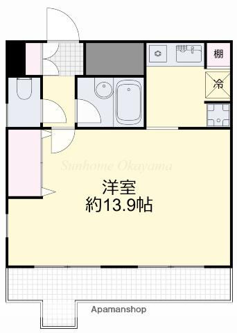 マローン京町(1K/7階)の間取り写真