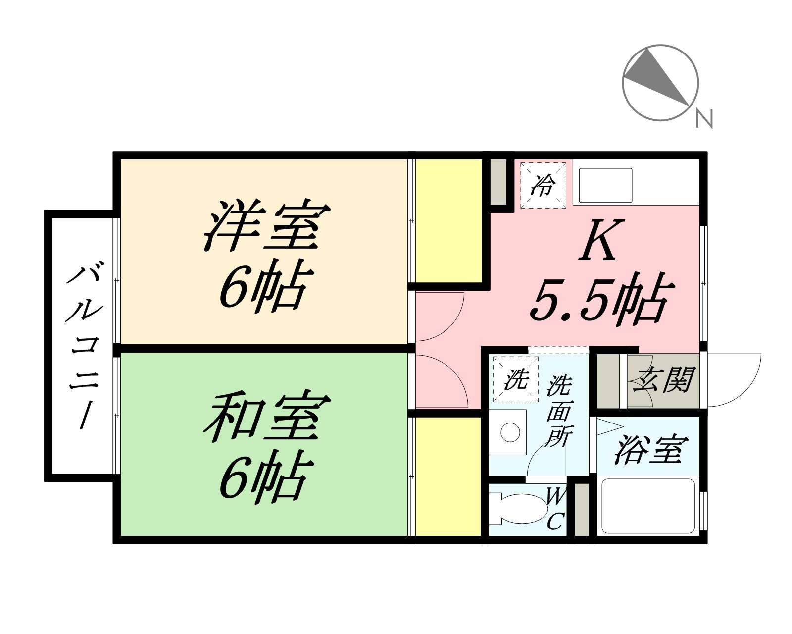 セジュール大松(2DK/2階)の間取り写真