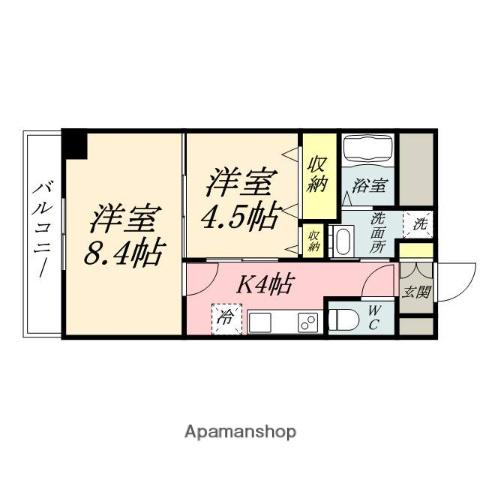 ASプレミアム表町(2K/10階)の間取り写真