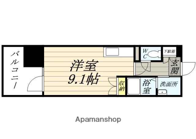 GRAND ETERNA岡山Ⅲ(ワンルーム/8階)の間取り写真