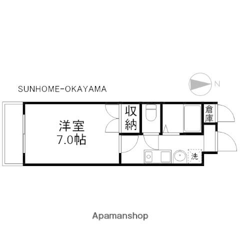 ツインズ土田A(1K/2階)の間取り写真